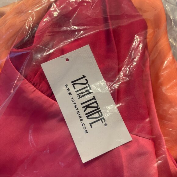 12th Tribe Mirabella Pink Satin Sorbet Maxi Dress Size SS - Picture 4 of 4